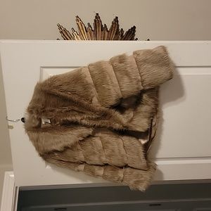 Chico's jacket faux fur size 2